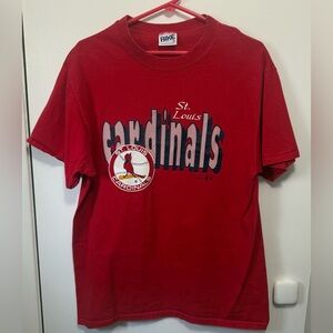 Vintage 1991 St Louis Cardinals Red Single Stitch T Shirt Sz XL Bike USA Made